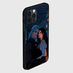 Чехол для iPhone 12 Pro Max Йеннифэр и Геральт зимой, цвет: 3D-черный — фото 2