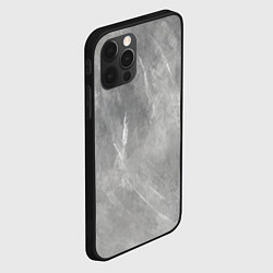 Чехол для iPhone 12 Pro Max Абстракция - rare white strokes on gray, цвет: 3D-черный — фото 2