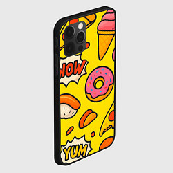 Чехол для iPhone 12 Pro Max Комикс про еду, цвет: 3D-черный — фото 2
