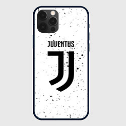 Чехол iPhone 12 Pro Max Juventus черные краски всплеск