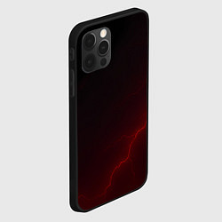 Чехол для iPhone 12 Pro Max Красная молния на черном, цвет: 3D-черный — фото 2