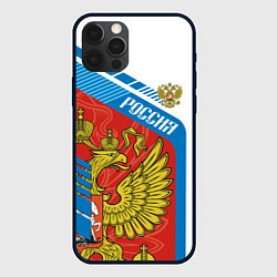 Чехол для iPhone 12 Pro Max Герб России, цвет: 3D-черный
