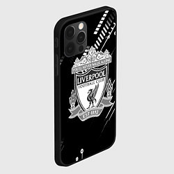 Чехол для iPhone 12 Pro Max Liverpool геометрия черно белая, цвет: 3D-черный — фото 2
