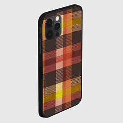 Чехол для iPhone 12 Pro Max Красно-коричневая клетка с текстурой ткани, цвет: 3D-черный — фото 2
