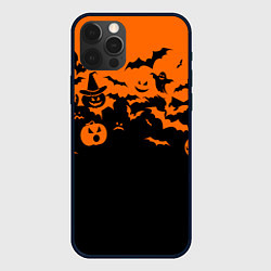 Чехол для iPhone 12 Pro Max Хэллоуин тыквы и призраки, цвет: 3D-черный
