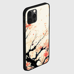 Чехол для iPhone 12 Pro Max Чёрное дерево с цветами абстракция, цвет: 3D-черный — фото 2