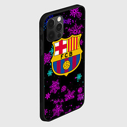 Чехол для iPhone 12 Pro Max Барселона неоновые снежинки, цвет: 3D-черный — фото 2