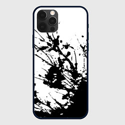 Чехол для iPhone 12 Pro Max Чёрная взрывная краска на белом, цвет: 3D-черный