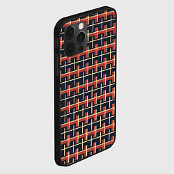 Чехол для iPhone 12 Pro Max Паттерн с желтыми и красными полосками на темном, цвет: 3D-черный — фото 2