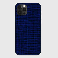 Чехол для iPhone 12 Pro Max Текстурированный чёрно-синий, цвет: 3D-черный