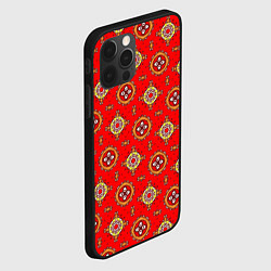 Чехол для iPhone 12 Pro Max Яркий узор в этническом стиле, цвет: 3D-черный — фото 2