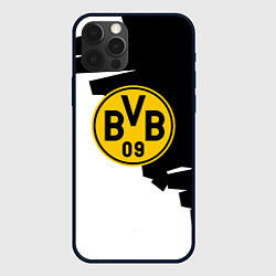 Чехол для iPhone 12 Pro Max Borussia черно белая геометрия, цвет: 3D-черный