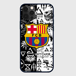 Чехол для iPhone 12 Pro Max Barcelona логотипы ведьмак, цвет: 3D-черный
