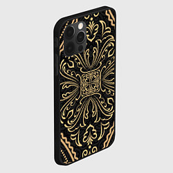Чехол для iPhone 12 Pro Max Народный орнамент русский, цвет: 3D-черный — фото 2