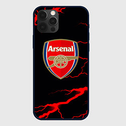 Чехол для iPhone 12 Pro Max Arsenal красные молнии, цвет: 3D-черный