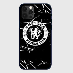 Чехол для iPhone 12 Pro Max Челси штрихи красок белые, цвет: 3D-черный