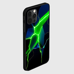 Чехол для iPhone 12 Pro Max Neon green glow, цвет: 3D-черный — фото 2