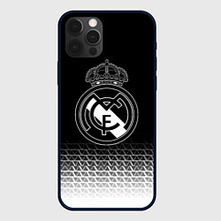 Чехол для iPhone 12 Pro Max Реал Мадрид текстура геометрия, цвет: 3D-черный