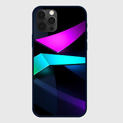 Чехол для iPhone 12 Pro Max Neon colored geometric, цвет: 3D-черный