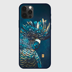 Чехол для iPhone 12 Pro Max Акварельный попугай, цвет: 3D-черный