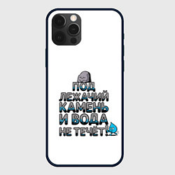Чехол для iPhone 12 Pro Max Камень и вода серый арт, цвет: 3D-черный