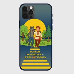 Чехол для iPhone 12 Pro Max Волков не бояться полноцветный орнамент, цвет: 3D-черный