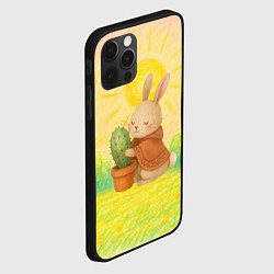 Чехол для iPhone 12 Pro Max Заяц обнимает кактус, цвет: 3D-черный — фото 2