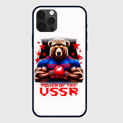 Чехол для iPhone 12 Pro Max USSR медведь, цвет: 3D-черный