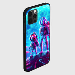Чехол для iPhone 12 Pro Max Космонавты Рик и Морти на планете неоновых грибов, цвет: 3D-черный — фото 2