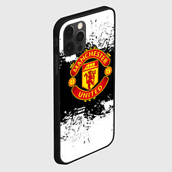 Чехол для iPhone 12 Pro Max Манчестер Юнайтед черно белые краски лого, цвет: 3D-черный — фото 2