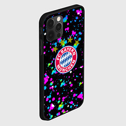 Чехол для iPhone 12 Pro Max Бавария Мюнхен краски неон, цвет: 3D-черный — фото 2