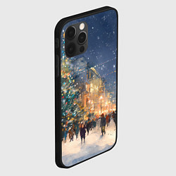 Чехол для iPhone 12 Pro Max Новый год в Москве новогодняя елка, цвет: 3D-черный — фото 2