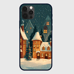 Чехол для iPhone 12 Pro Max Сказочный Новогодний городок, цвет: 3D-черный