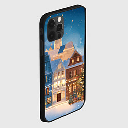 Чехол для iPhone 12 Pro Max Новогодний дворик и елка, цвет: 3D-черный — фото 2