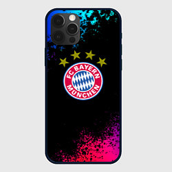 Чехол для iPhone 12 Pro Max Бавария Мюнхен краски неон градиент, цвет: 3D-черный