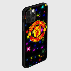 Чехол для iPhone 12 Pro Max Манчестер Юнайтед праздничные огни, цвет: 3D-черный — фото 2