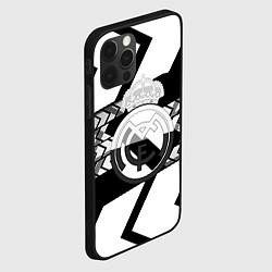 Чехол для iPhone 12 Pro Max Реал Мадрид краски полосы, цвет: 3D-черный — фото 2