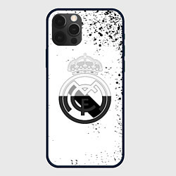 Чехол для iPhone 12 Pro Max Реал Мадрид черно белые краски, цвет: 3D-черный