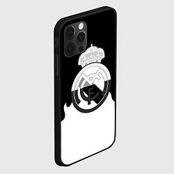 Чехол для iPhone 12 Pro Max Реал Мадрид огонь белый, цвет: 3D-черный — фото 2