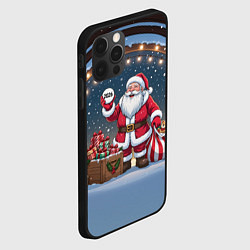Чехол для iPhone 12 Pro Max Санта с мешком подарков, цвет: 3D-черный — фото 2