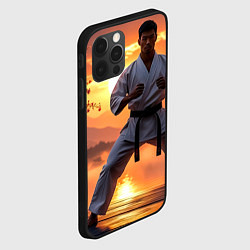 Чехол для iPhone 12 Pro Max Сакура и каратист, цвет: 3D-черный — фото 2