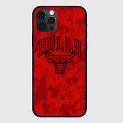 Чехол для iPhone 12 Pro Max NBA Bulls, цвет: 3D-черный