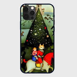 Чехол для iPhone 12 Pro Max Новогодний кот Босха, цвет: 3D-черный