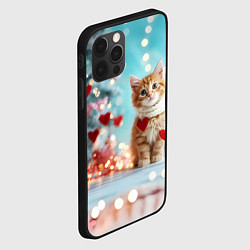 Чехол для iPhone 12 Pro Max Милый рыжий котенок - Новый год, цвет: 3D-черный — фото 2