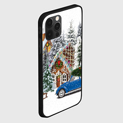 Чехол для iPhone 12 Pro Max Машина стоит рядом с украшенными домами перед Новы, цвет: 3D-черный — фото 2