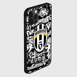 Чехол для iPhone 12 Pro Max Ювентус аниме черно белые надписи, цвет: 3D-черный — фото 2