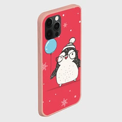 Чехол для iPhone 12 Pro Max Влюбленная пингвинка, цвет: 3D-светло-розовый — фото 2