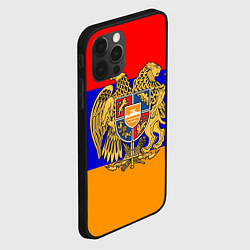 Чехол для iPhone 12 Pro Max Герб и флаг Армении, цвет: 3D-черный — фото 2