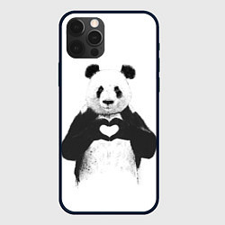 Чехол для iPhone 12 Pro Max Panda Love, цвет: 3D-черный