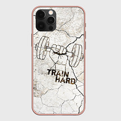 Чехол для iPhone 12 Pro Max Train hard, цвет: 3D-светло-розовый